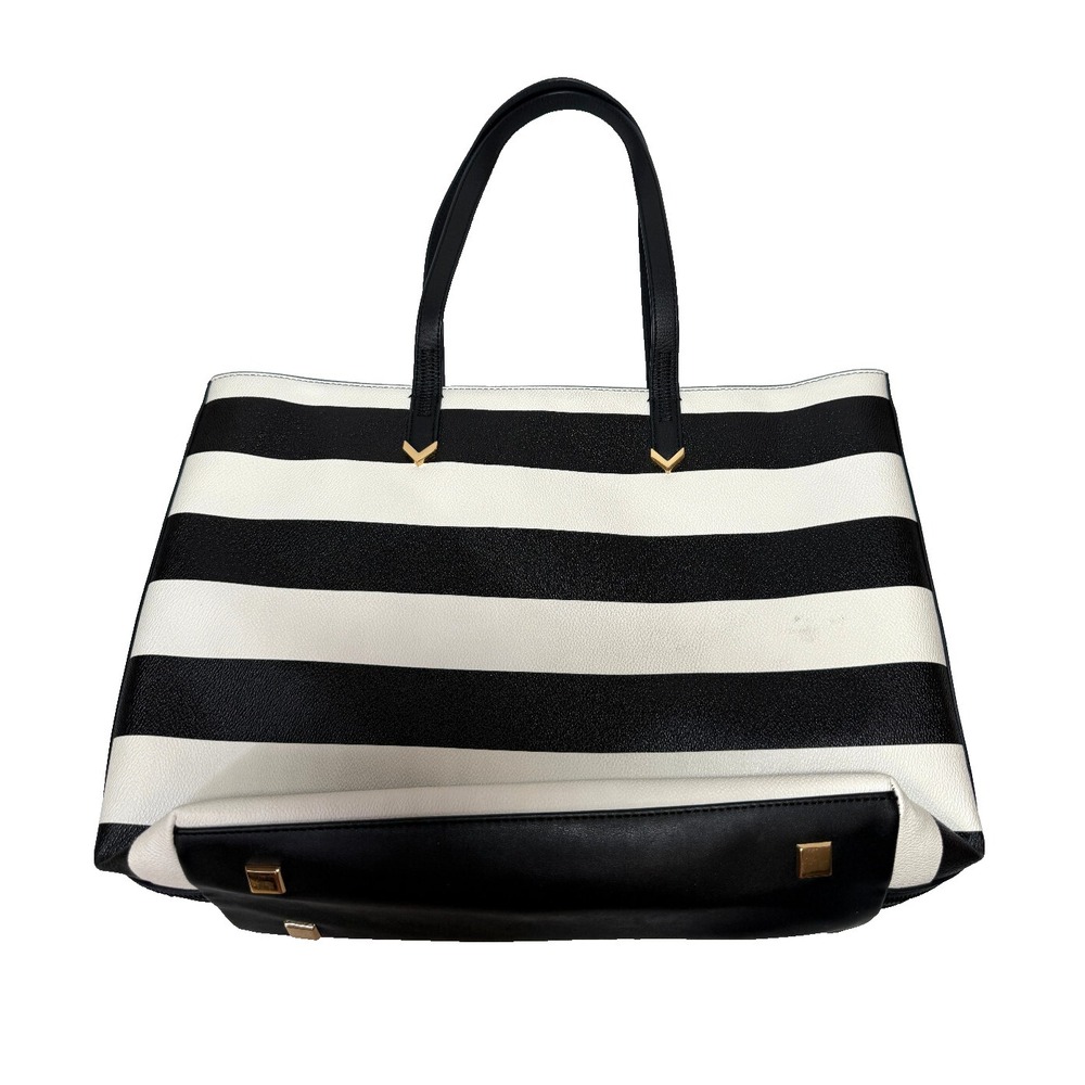 Stella & Dot Purse Bag Black White Striped - BH